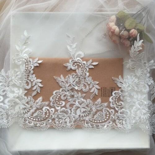 1yard/lot 26cm Off White Embroidery Car Bone Eyelash Lace Trim Handmade Home Garden Textiles Accessory Fine X750