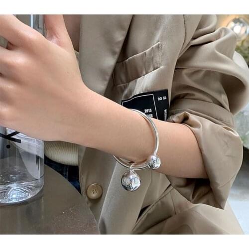 Minimalist 925 Sterling Silver Bracelet For Women Fashion Creative Geometric Bangles Handmade Party Jewelry Gifts