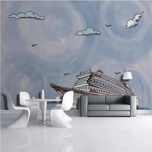 Cartoon underwater world TV background wall large high-grade wall cloth manufacturers wholesale wallpaper mural photo wall