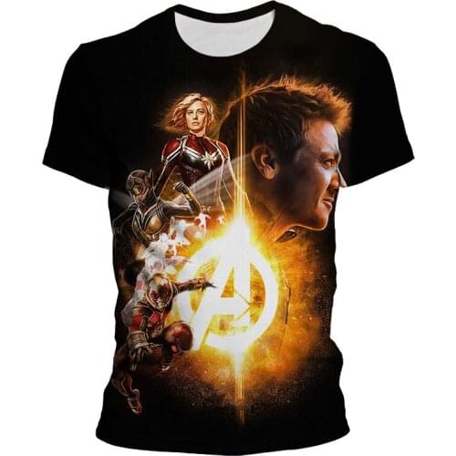The Avengers Men Tee Shirt Summer Marvel 3D Printed Casual Womens T-shirts Short Sleeve Harajuku Boy Girl Kids Tshirt