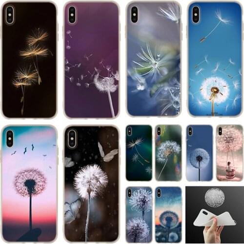 Soft silicone Phone Case For iPhone 12 11 Pro 7 8 6 6s Plus XR XS Max cover Mini 5 5S SE 2020 Funda Etui Cases Dandelion