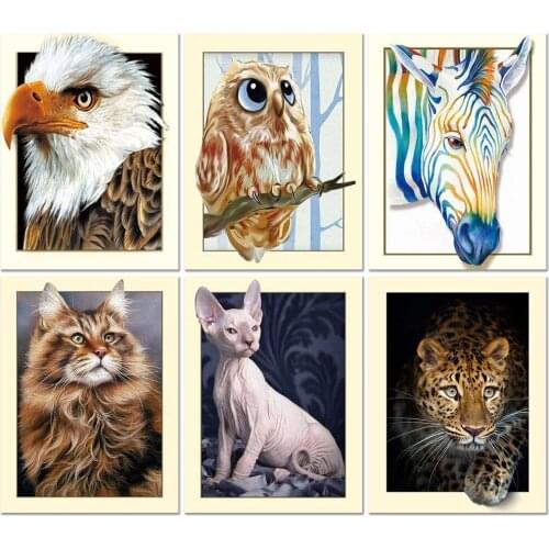 5d Diy Diamond Painting Kit Three-dimensional Animal Cat, Tiger Cross Stitch Home Decoration Mosaic Painting Handmade Gift