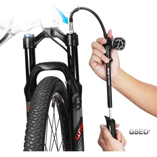GIYO GS-02D Foldable Bicycle Air Pressure Shock Pump Rear Suspension Circulation Micro Hose Inflator Schrader Air Shock Pump