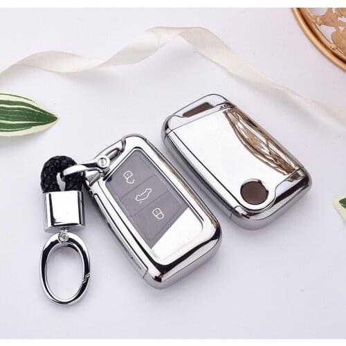 NEW TPU Soft Elegant Full package Car Key Case Cover For Volkswagen VW Magotan Passat B8 Skoda A7 Variant Superb keychain