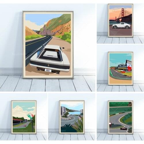 Retro Racing Formula One Poster | Monza Circuit | Grand Prix Art Racing | Car Printing Wall Printing Decorative Poster