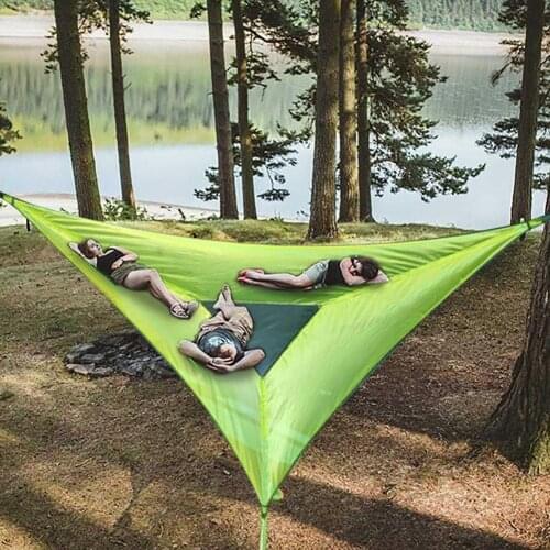 New Multi Person Hammock Tree House Sky Tent 4*4*4m Portable Hammock Multi-functional Triangle Aerial Mat For Outdoor Camping
