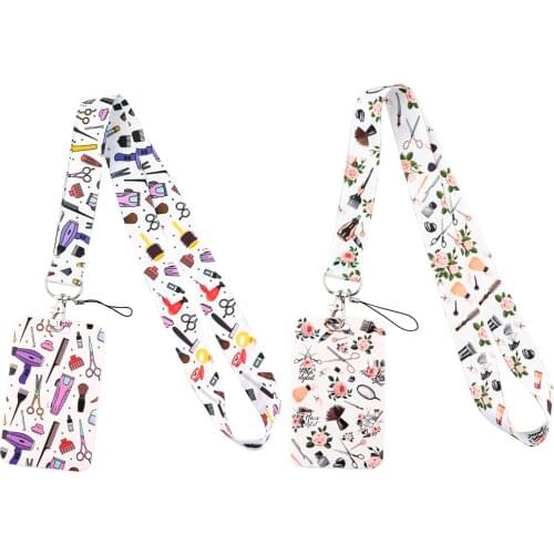 ER778 Barber Tools Lanyard For Key Neck Strap Lanyard Card ID Badge Holder Key Chain Key Holder Hang Rope Key Rings For Barber