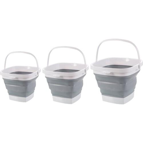 3L-11L Collapsible Bucket Portable Folding Bucket Lid Silicone Car Washing Bucket Children Outdoor Fishing Travel Home Storage
