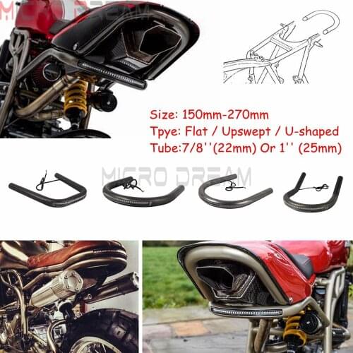 7/8" 1" Tube 150mm-270mm Rear Seat Hoop Frame Loop Kit W/ LED Tail Brake Turn Light for Honda CB Suzuki Yamaha XS SR Cafe Racer