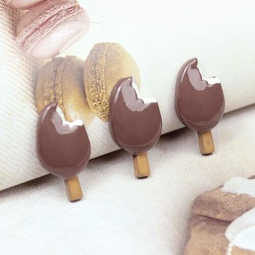 5 Pcs Embellishments Bright Color Vivid Resin Chocolate Ice Cream Decors for Cake