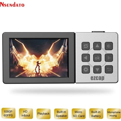 Ezcap273 HD Game capture card Box 1080P 60fps for Micro SD Card 3.5 inch color screenplayback HD video Grabber capture Recording