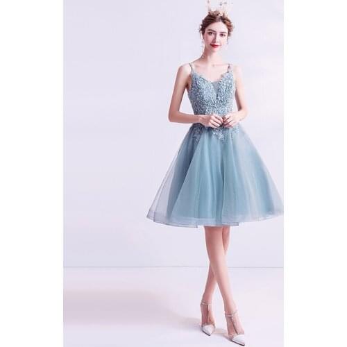 Evening Dresses Illusion V-Neck Sleeveless Spaghetti Strap Sequined Embroidery Backless Lace Tulle Women Formal Party Gown TS038