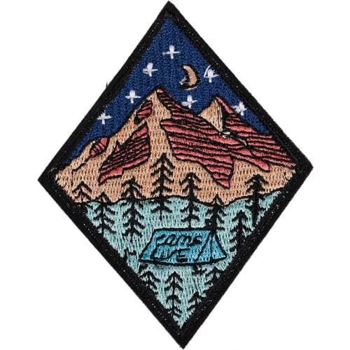Camp life embroidered patch outdoor camping badge applique sew on patch