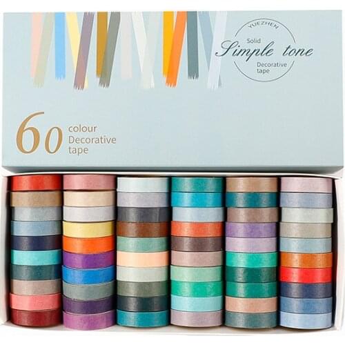 YHSMTG 60/100 Colors Beautiful Macaron Masking Tape Cute Rainbow Set Decoration Washi Tape Stickers Scrapbook Stationery