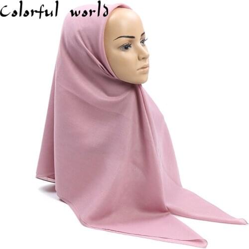 Womens Scarf solid plain hijab scarf wraps soft long islam shawls muslim georgette scarves hijabs Popular Cotton Yarn and Linen