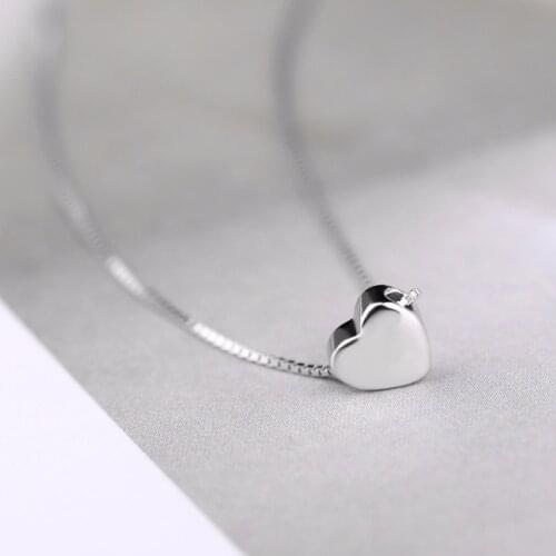High Quality Love Heart Necklaces for Women Wedding Jewelry Long Chains Necklaces Statement Silver Color Jewelry