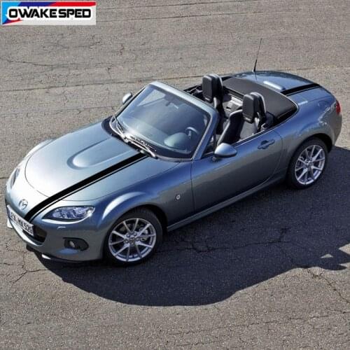1 set Car Styling Engine Cover Tail Decor Vinyl Decals Racing Sport Sticker Auo Hood Bonnet Stripes Accessories For Mazda MX-5