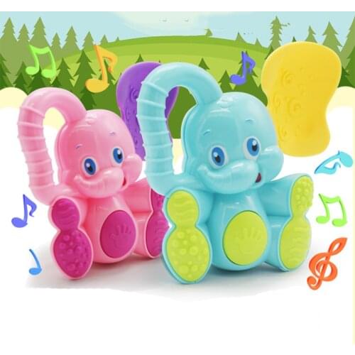 1PC Cute Deer Elephant Animals Plastic Baby Kids Toys Hand Jingle Shaking Bell Rattles Mobiles Toddler Music Toys for Children