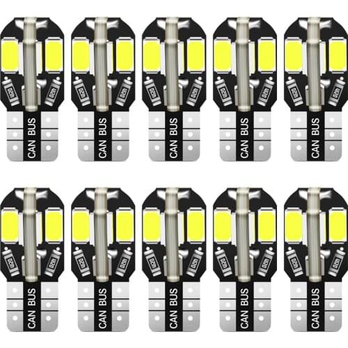 10Pcs T10 W5W Canbus Led Bulbs Car Lights Accessories for Lada gaz Chery Geely Renault KIA FIAT 500 for toyota bmw Suzuki