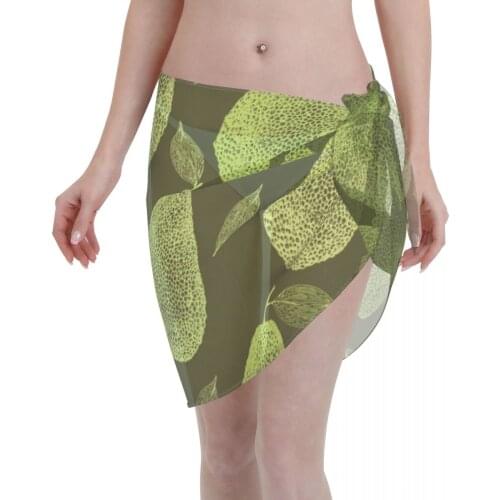 2021 Women Swimwear Pareo Scarf Bikini Cover-Ups Wrap Kaftan Sarong Beach Sexy Skirts Whole Avocado Green Swimsuit Cover-Ups