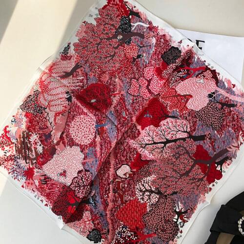 2020 Winter Scarf 100% Silk Scarves Brand Spring Square Satin Hijab Small Squares Female Pashmina Poncho Foulard Bandana Shawl