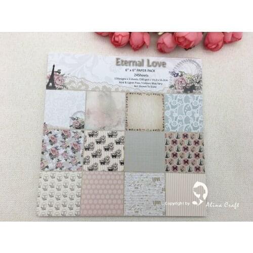 AlinaCraft 24 sheet 6"X6" love forever Scrapbooking patterned paper pack handmade craft paper craft Background pad