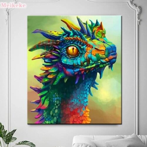 Full Square/round Diamond 5D DIY Diamond Painting Color Dragon Embroidery Cross Stitch Rhinestone Mosaic Home Decor