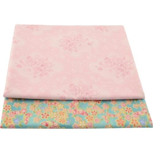 Booksew Flowers Designs 100% Cotton Printed Fabric For Cotton Cloth Patchwork Bedding Quilting Dolls Crafts Fat Quarter Dress