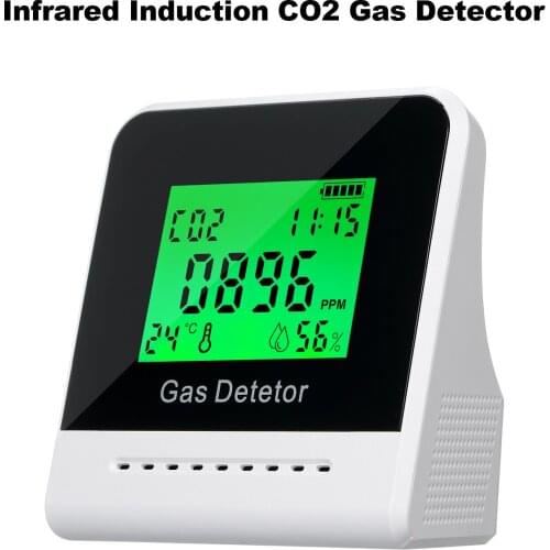 CO2 Meter Carbon Dioxide Detector Infrared Induction LCD Display CO2 Detection Air Quality Monitor Temperature Humidity Meter