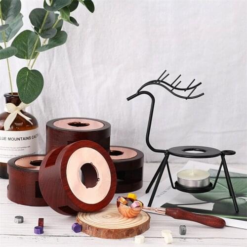 Wooden Stamp Wax Warmer Seal Beads Melting Stove Sticks Furnace Pot for Stamping Candle Sealing Spoon Scrapbooking Stamps