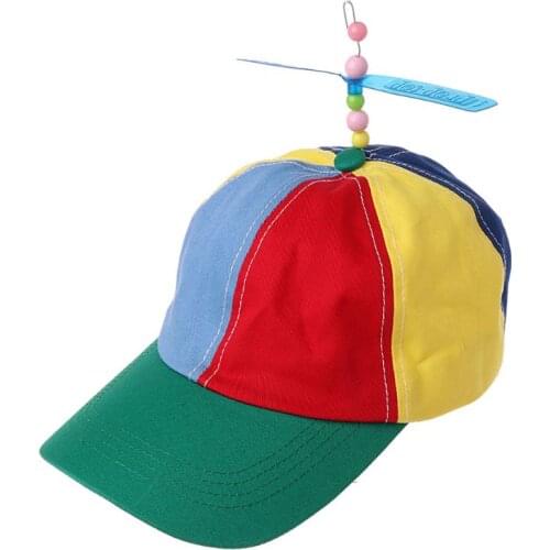 F92D Adult Kid Summer Helicopter Propeller Baseball Colorful Patchwork Dragonfly Beaded Cosplay Party Adjustable Snapback