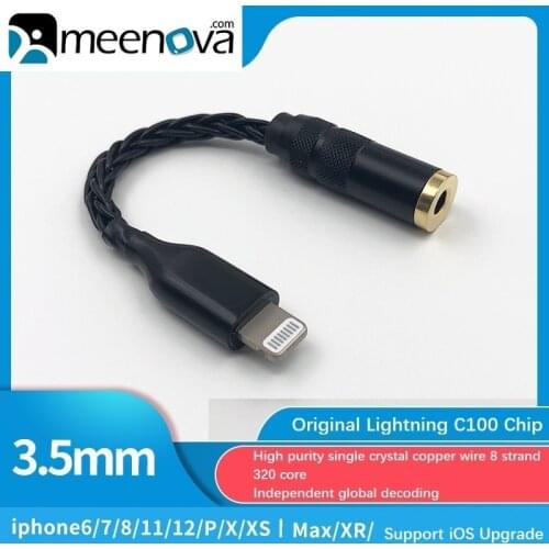 HIFI DAC Earphone Amplifier Lightning to 3.5mm Jack audio adapter, Digital Decoder AUX Converter, Purity Single Crystal Copper