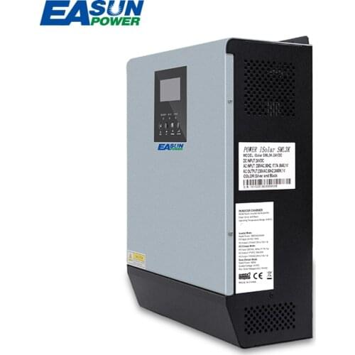 EASUN POWER 3KVA Solar Inverter 2400W 24V 220V Hybrid Inverter Pure Sine Wave Built-in MPPT Solar Controller Battery Charger
