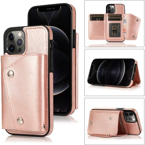 Luxury Leather Case for iPhone 12 11 Pro Max 12 Mini XR X XS Max Card Slot Stand Funda For iPhone 7 8 6 6S Plus SE 2020 Coque
