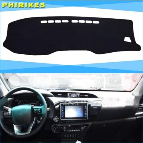 Car Dashboard Cover For Toyota Hilux SR5 4x4 REVO Hi-Rider 2015 2016 2017 2018 Pad Carpet Dashmat Sun Shade Pad Auto Car Styling