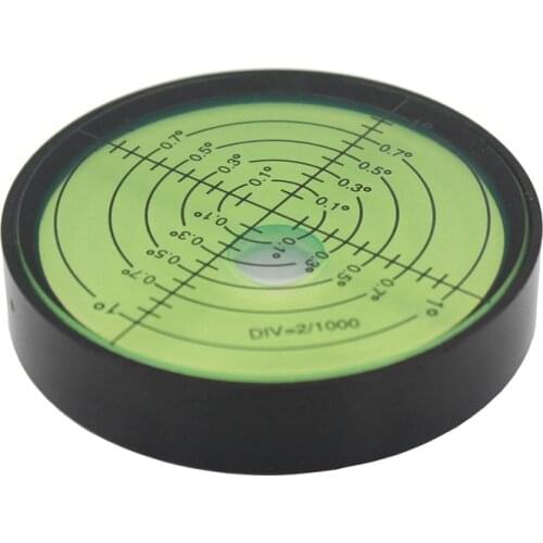 High Precision Metal Circular Level Bubble Spirit Level Bubble Green Diameter 60mm Height 12mm