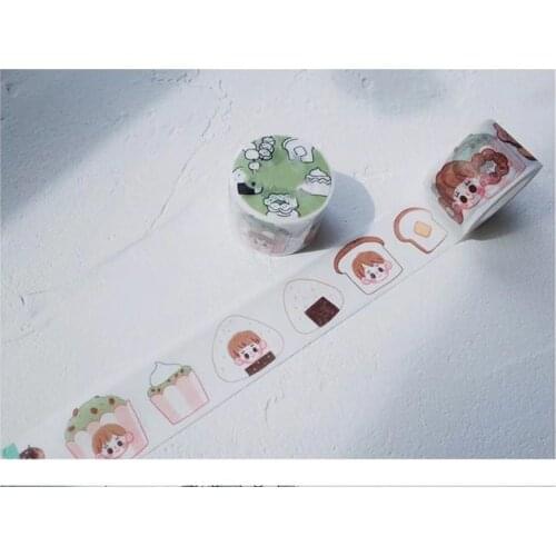 Lovely Breadfast Girl Washi Tape for Card Making Bullet Journal DIY Scrapbooking Decorative Stickers