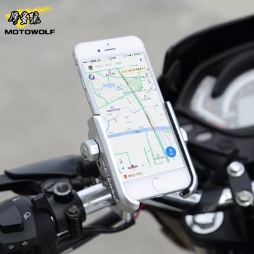 Aluminum Alloy Motorcycle Phone Holder Support Rearview Mirror Mobile Moto Holder