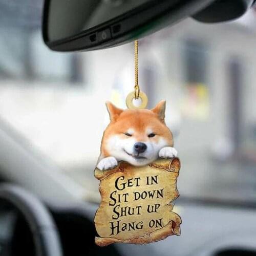 Cartoon Cute Pet Cats And Dogs Car Ornaments With Colored Balloons Pendants Pendant Decorations Car Rearview Mirror Ornaments