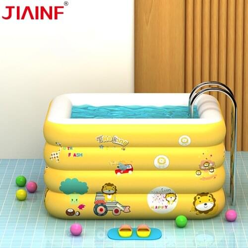 Cartoon Swimming Pools For Children Thickened Pvc Indoor Removable Portable Keep Warm Layer Bathtub Inflatable Pool Accessory