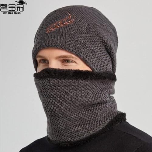 Hat man winter embroidered wheat ear warm knitting wool hat WINTER CYCLING ear protection cold proof hat man