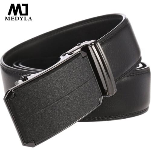 Genuine Leather Men Belt Alloy Automatic Buckle High Quality Business Luxury Leather Fashion Belt for Male LY1341