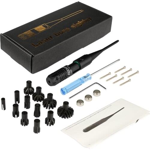 1 Set Adjustable Adapters Rifles Red Laser Bore Sighter Collimator Kit With Box Carry Laser Sight For .22 To .50 Caliber Rifles