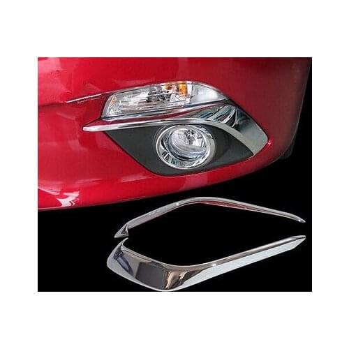 Front Fog Light Eyelid Eyebrow Cover Trim 2pcs For Mazda 3 AXELA M3 2014-2016