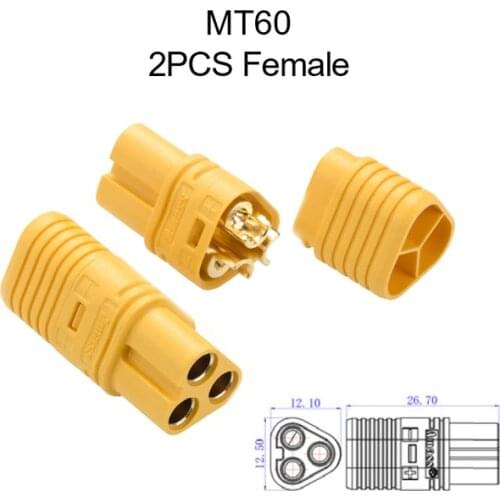 2PCS Amass XT60 MT60 Male Female Connectors Plug RC Lipo Battery Charger Parts
