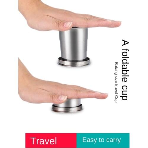 Folding Bottle 304 Stainless Steel Retractable Cup Outdoor Portable Business Trip Travel Small Wash Cup Tooth Cup