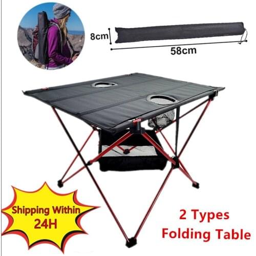 Outdoor Camping Table Portable Foldable Desk Furniture Computer Bed Ultralight Aluminium Hiking Climbing Picnic Folding Tables