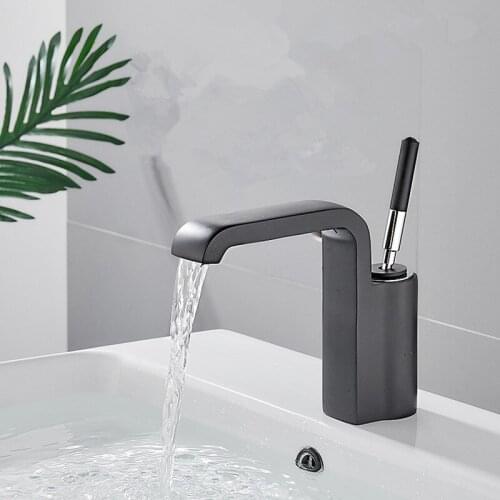 Bathroom Mixer Faucets BlackBrass Bathroom Basin Faucet Cold And Hot Water Mixer Sink Taps Single Handle Deck Mounted Crane Taps