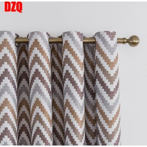 Blackout Curtains Geometric Wave Printedl Living Room Curtains Blind Curtains For Living Room Bedroom Coffee Blue