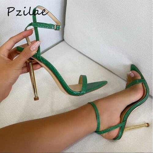 Pzilae 11CM High Heel Sandals Sexy Stiletto Women Shoes Party Dress Evening Heeled Sandals Fashion Ankle Strap Ladies Shoes